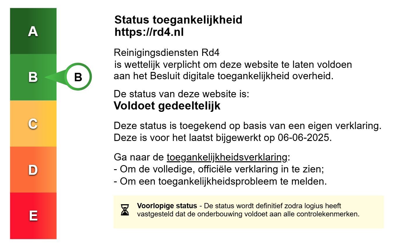 Label digitale toegankelijkheid Status B